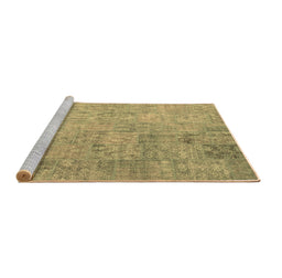 Sideview of Machine Washable Patchwork Brown Transitional Rug, wshcon945brn