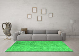 Machine Washable Patchwork Green Transitional Area Rugs in a Living Room,, wshcon945grn