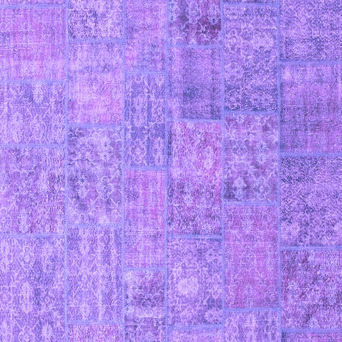 Machine Washable Patchwork Purple Transitional Area Rugs, wshcon945pur