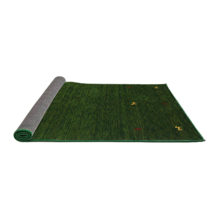Thickness of Contemporary Dark Forest Green Modern Rug, con946