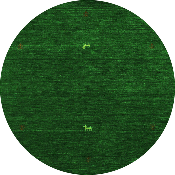 Square Abstract Green Contemporary Rug, con946grn