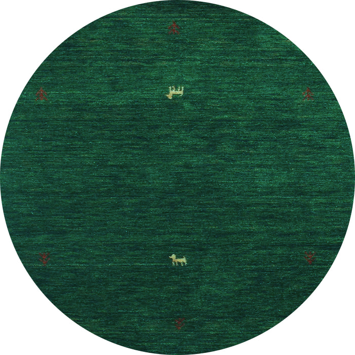 Round Abstract Light Blue Contemporary Rug, con946lblu