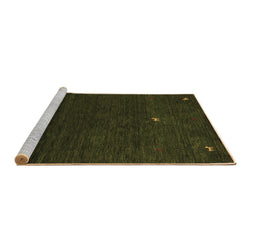 Sideview of Machine Washable Abstract Brown Contemporary Rug, wshcon946brn