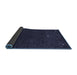 Sideview of Abstract Blue Contemporary Rug, con946blu