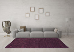 Machine Washable Abstract Pink Contemporary Rug in a Living Room, wshcon946pnk