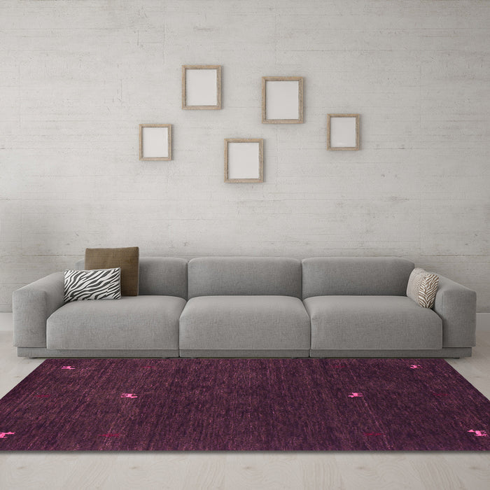 Machine Washable Abstract Pink Contemporary Rug in a Living Room, wshcon946pnk