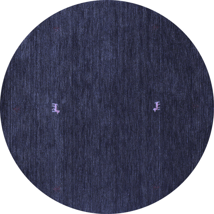 Round Abstract Blue Contemporary Rug, con946blu