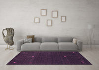 Machine Washable Abstract Purple Contemporary Rug, wshcon946pur