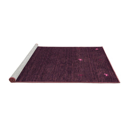 Sideview of Machine Washable Abstract Pink Contemporary Rug, wshcon946pnk