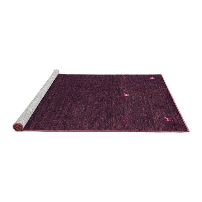 Sideview of Machine Washable Abstract Pink Contemporary Rug, wshcon946pnk
