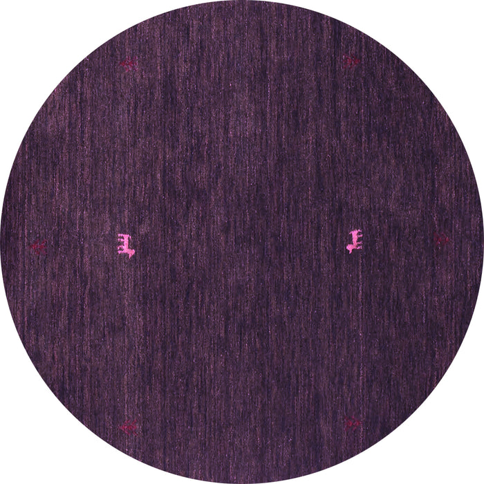 Round Machine Washable Abstract Purple Contemporary Area Rugs, wshcon946pur
