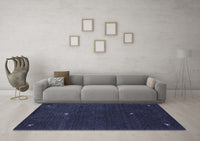 Machine Washable Abstract Blue Contemporary Rug, wshcon946blu