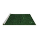 Sideview of Machine Washable Abstract Emerald Green Contemporary Area Rugs, wshcon946emgrn