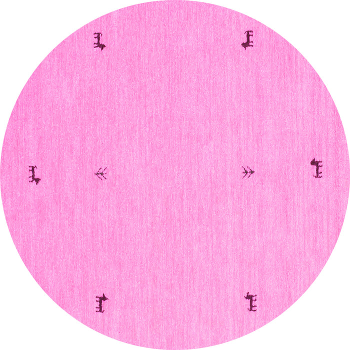 Round Solid Pink Modern Rug, con947pnk