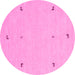 Round Solid Pink Modern Rug, con947pnk