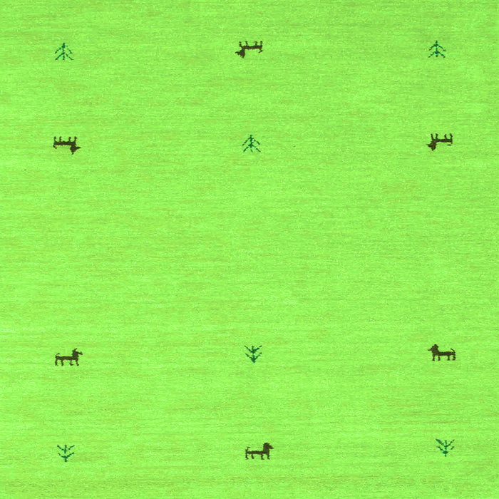 Serging Thickness of Solid Green Modern Rug, con947grn