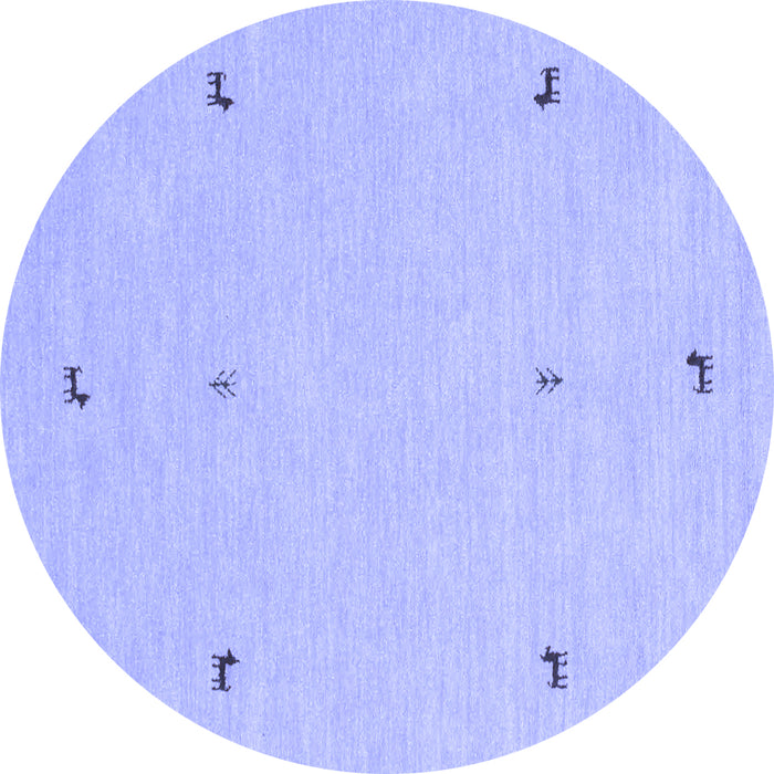 Round Solid Blue Modern Rug, con947blu