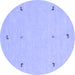 Round Solid Blue Modern Rug, con947blu