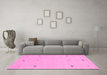 Machine Washable Solid Pink Modern Rug in a Living Room, wshcon947pnk