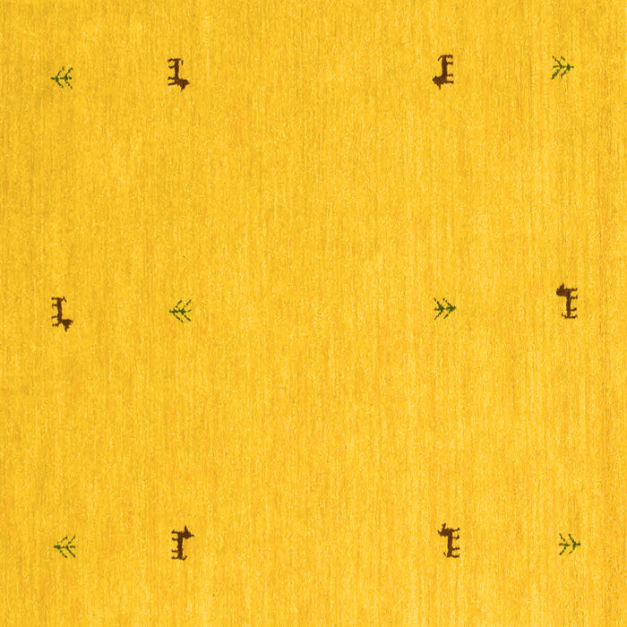 Square Machine Washable Solid Yellow Modern Rug, wshcon947yw