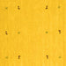 Square Machine Washable Solid Yellow Modern Rug, wshcon947yw