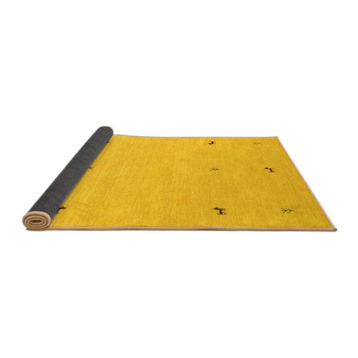 Sideview of Solid Yellow Modern Rug, con947yw