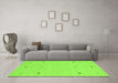 Machine Washable Solid Green Modern Area Rugs in a Living Room,, wshcon947grn