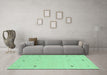 Machine Washable Solid Turquoise Modern Area Rugs in a Living Room,, wshcon947turq