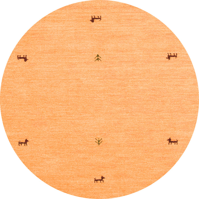 Square Solid Orange Modern Rug, con947org