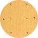 Round Solid Brown Modern Rug, con947brn