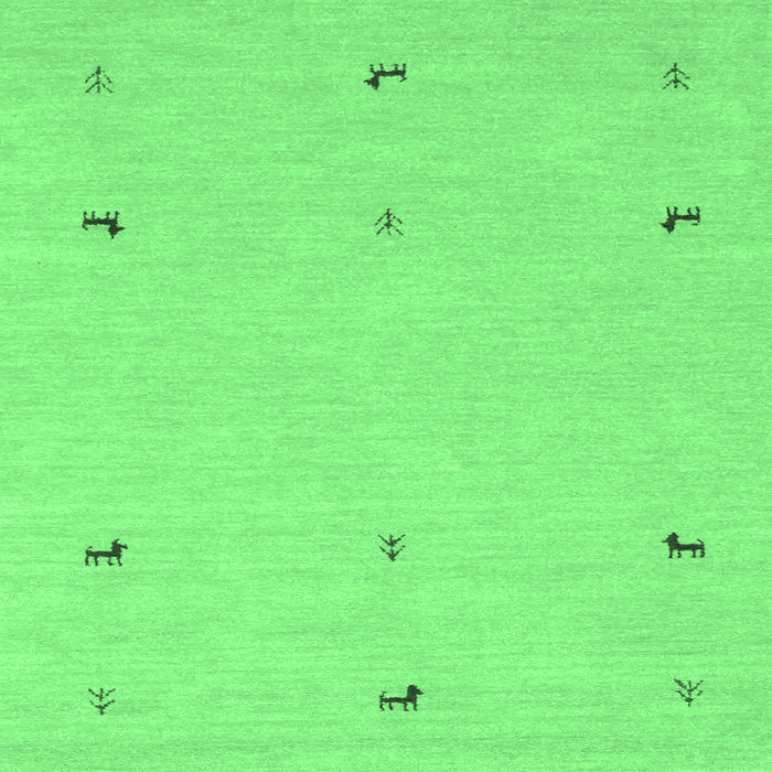 Square Machine Washable Solid Emerald Green Modern Area Rugs, wshcon947emgrn