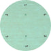 Round Solid Light Blue Modern Rug, con947lblu