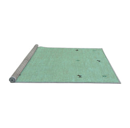 Sideview of Machine Washable Solid Light Blue Modern Rug, wshcon947lblu