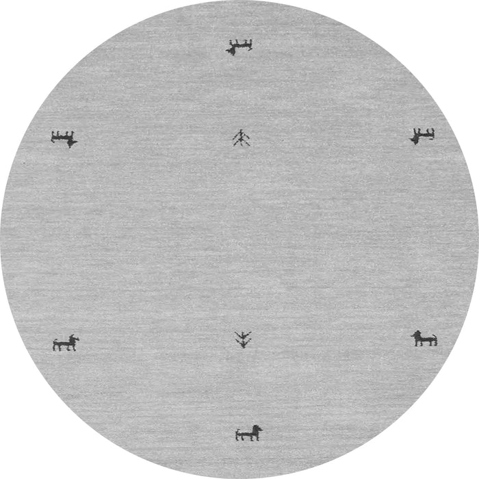 Square Solid Gray Modern Rug, con947gry