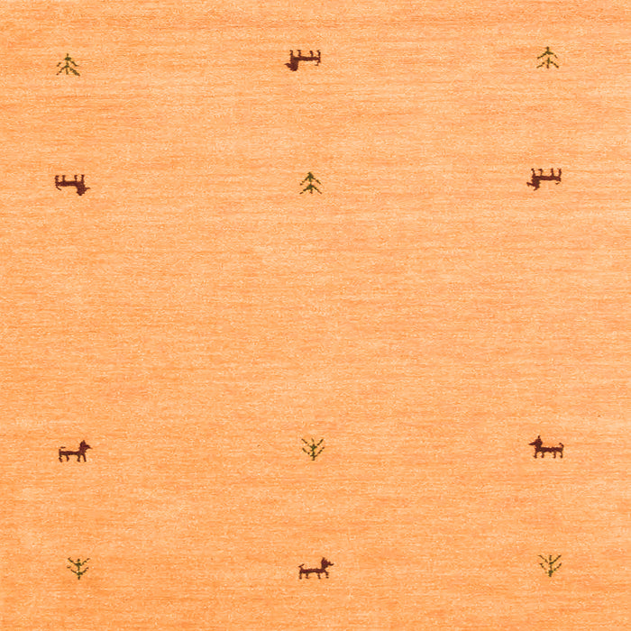 Round Machine Washable Solid Orange Modern Area Rugs, wshcon947org