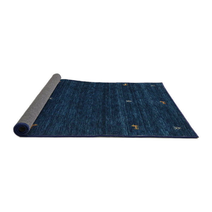 Thickness of Contemporary Deep-Sea Blue Modern Rug, con948