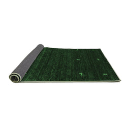 Sideview of Abstract Emerald Green Contemporary Rug, con948emgrn