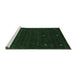 Sideview of Machine Washable Abstract Emerald Green Contemporary Area Rugs, wshcon948emgrn