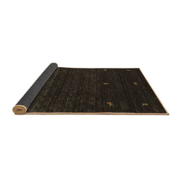 Sideview of Abstract Brown Contemporary Rug, con948brn