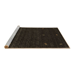 Sideview of Machine Washable Abstract Brown Contemporary Rug, wshcon948brn