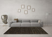 Machine Washable Abstract Brown Contemporary Rug in a Living Room,, wshcon948brn