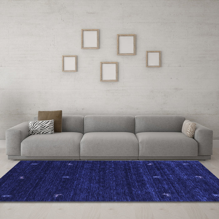 Machine Washable Abstract Blue Contemporary Rug in a Living Room, wshcon948blu