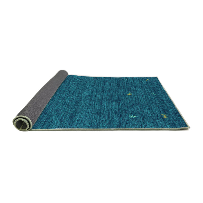 Sideview of Abstract Turquoise Contemporary Rug, con949turq