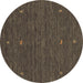 Round Abstract Brown Contemporary Rug, con949brn