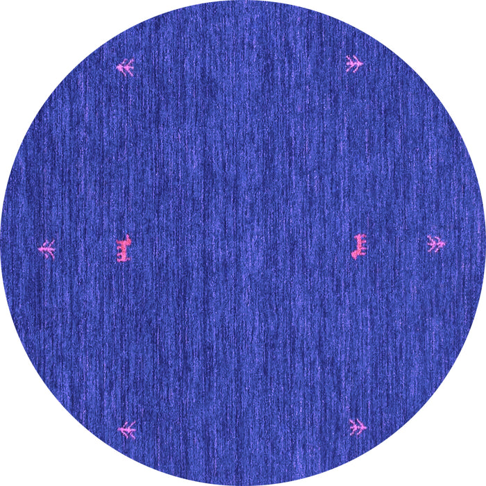 Round Abstract Purple Contemporary Rug, con949pur