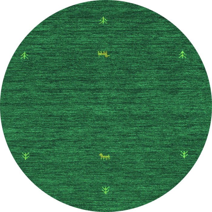 Square Abstract Green Contemporary Rug, con949grn