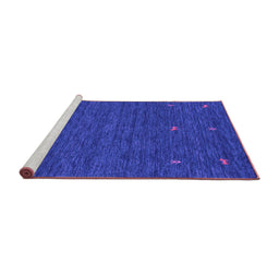 Sideview of Machine Washable Abstract Purple Contemporary Area Rugs, wshcon949pur