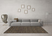 Machine Washable Abstract Brown Contemporary Rug in a Living Room,, wshcon949brn