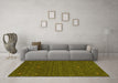 Machine Washable Abstract Yellow Contemporary Rug in a Living Room, wshcon949yw