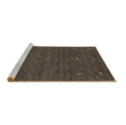 Sideview of Machine Washable Abstract Brown Contemporary Rug, wshcon949brn